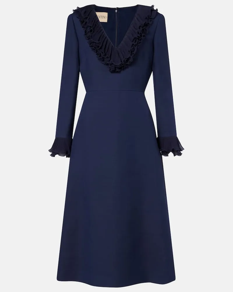 Valentino Garavani Midikleid aus Crepe Couture Blau