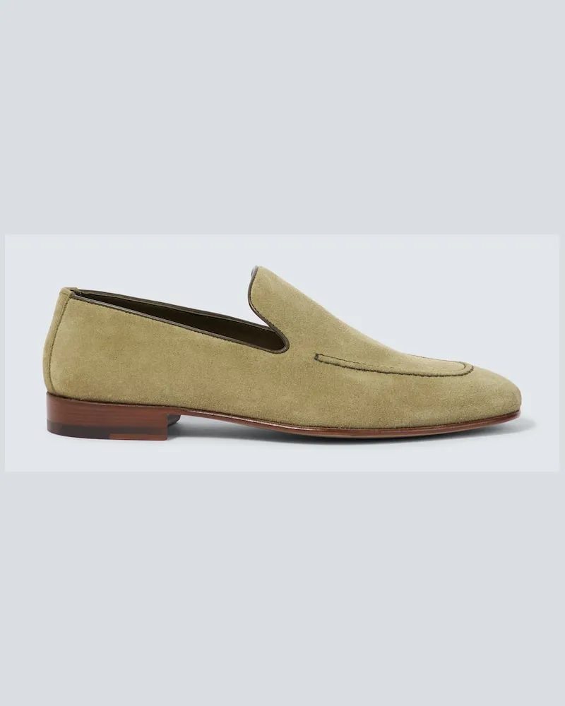 Manolo Blahnik Slip-Ons Truro aus Veloursleder Grün