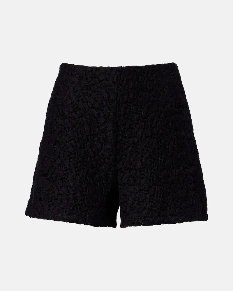 Veronica Beard Shorts Yadira aus Spitze Schwarz