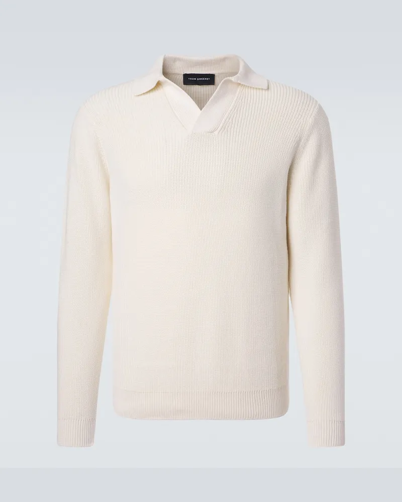 Thom Sweeney Polohemd aus Baumwolle Weiß