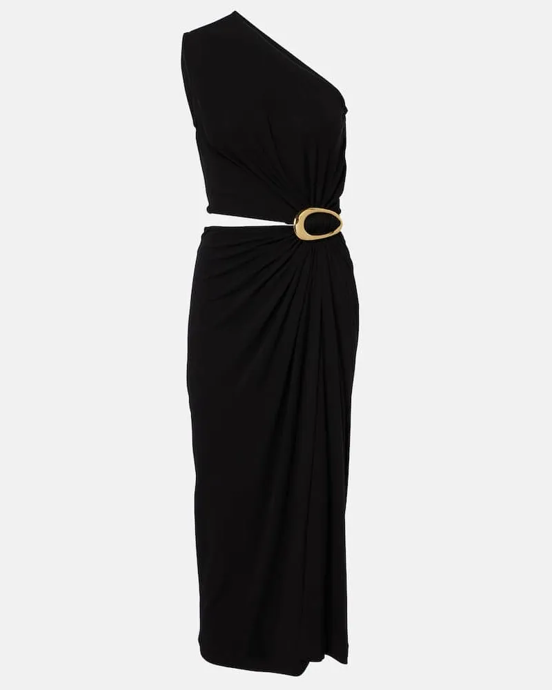 Bottega Veneta Midikleid aus Jersey Schwarz