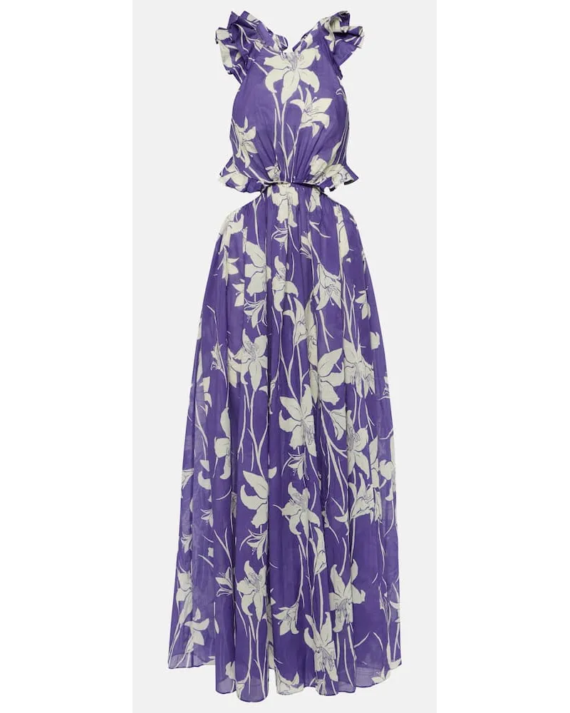 Zimmermann Maxikleid Acadian aus Baumwolle Lila
