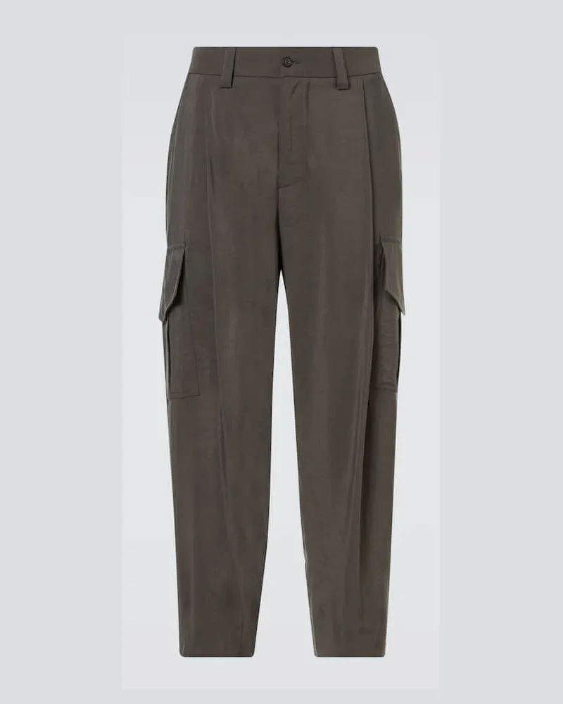 Giorgio Armani Cargohose aus einem Seidengemisch Braun