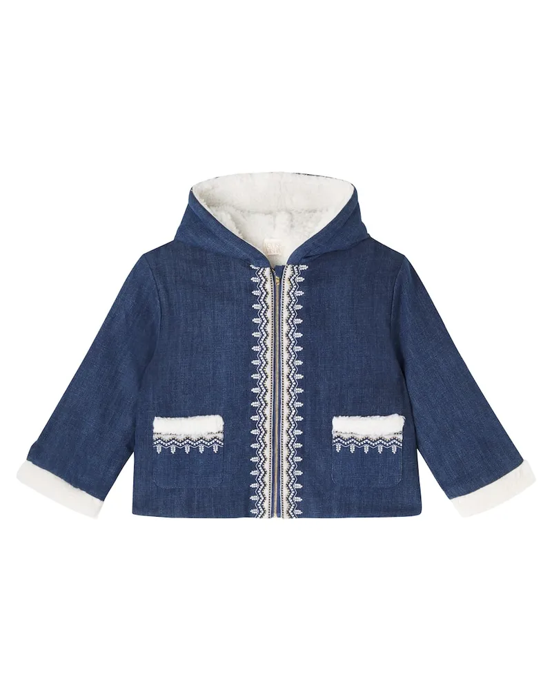 Louise Misha Bestickte Jeansjacke Melvette Blau