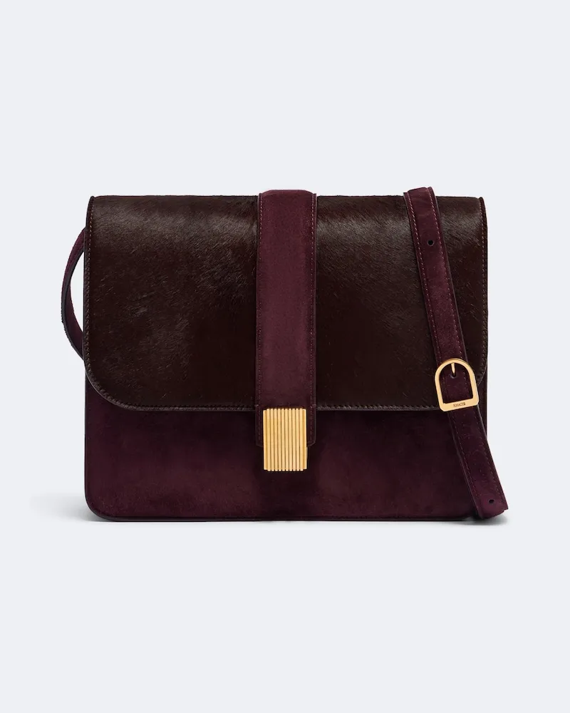 KHAITE Crossbody Bag Blake Medium aus Leder Burgunderrot