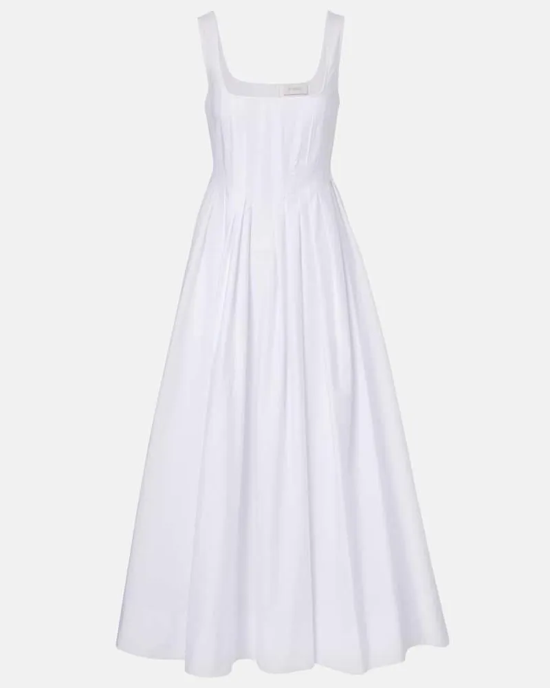 SPORTMAX Midikleid Giro aus Baumwoll-Canvas Weiß
