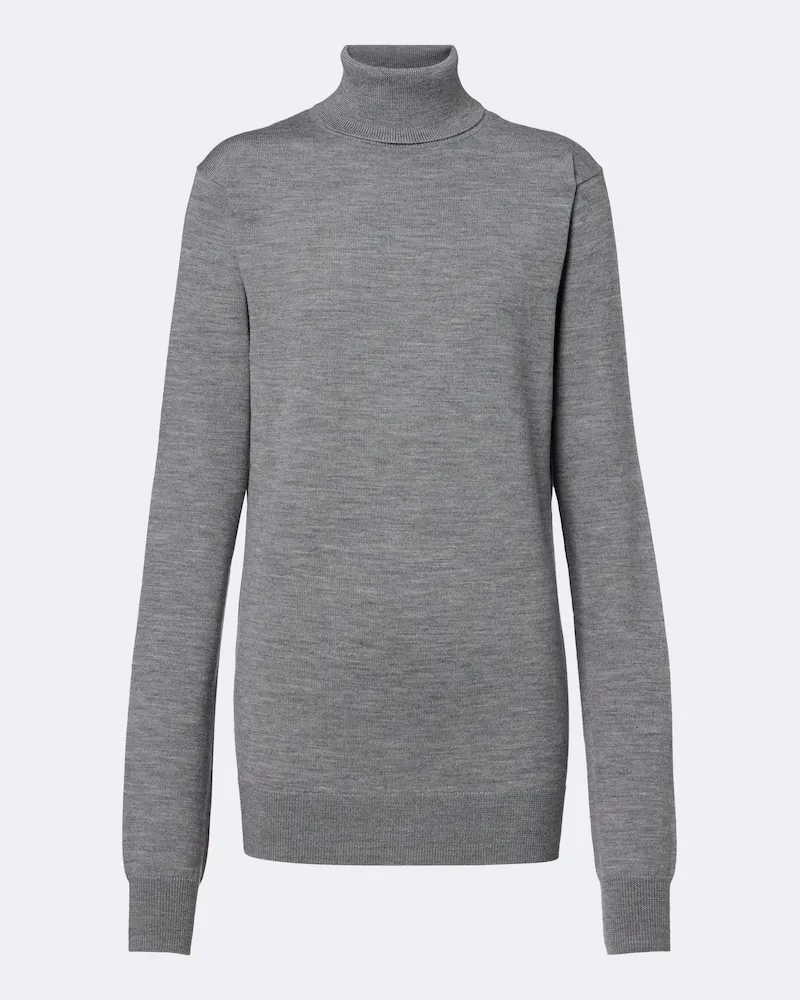 FRANKIE Shop Rollkragenpullover Eve aus Wolle Grau