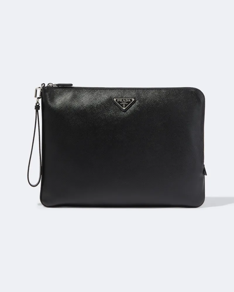 Prada Etui aus Saffiano-Leder Schwarz