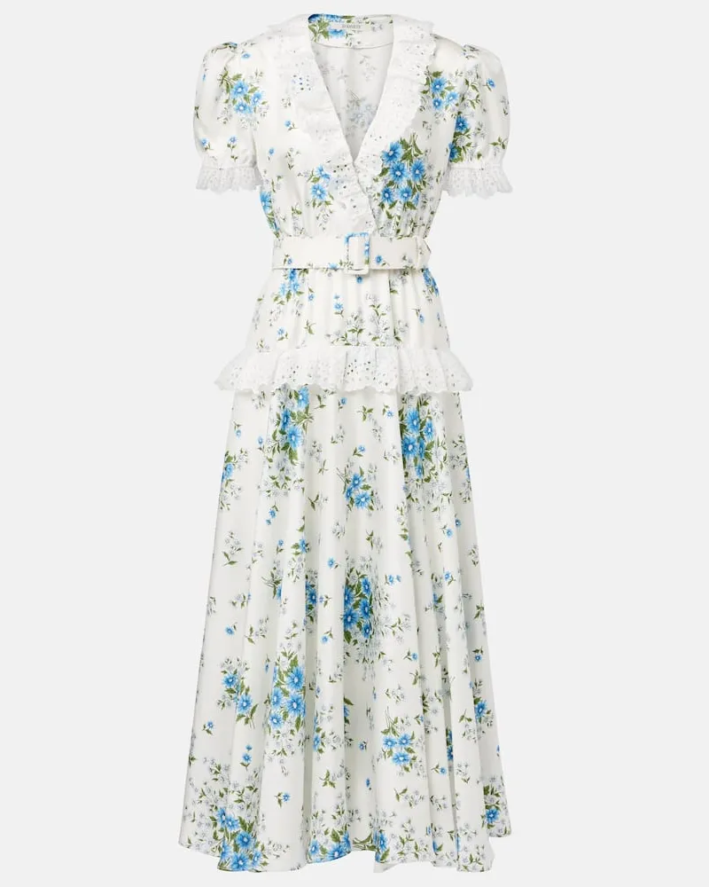Rodarte Maxikleid aus Seidensatin Weiß
