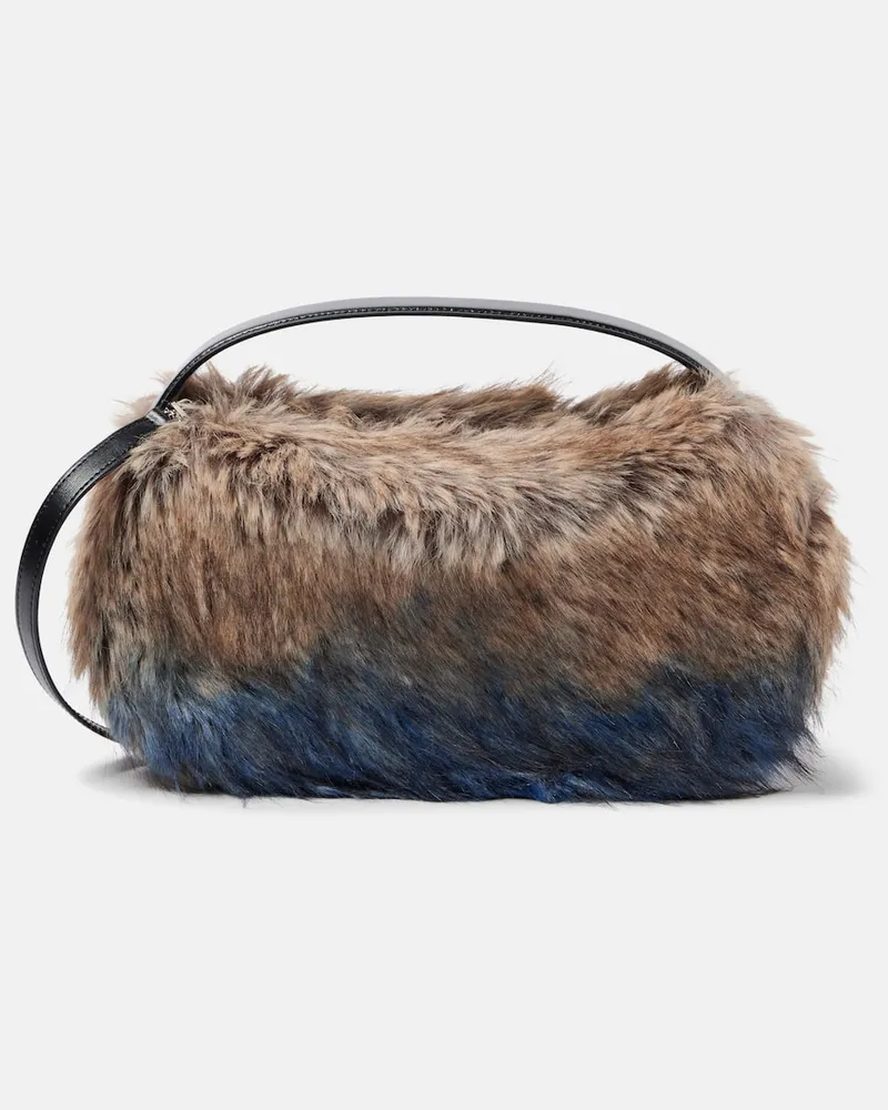 COPERNI Schultertasche Sound Swipe aus Faux Fur Braun