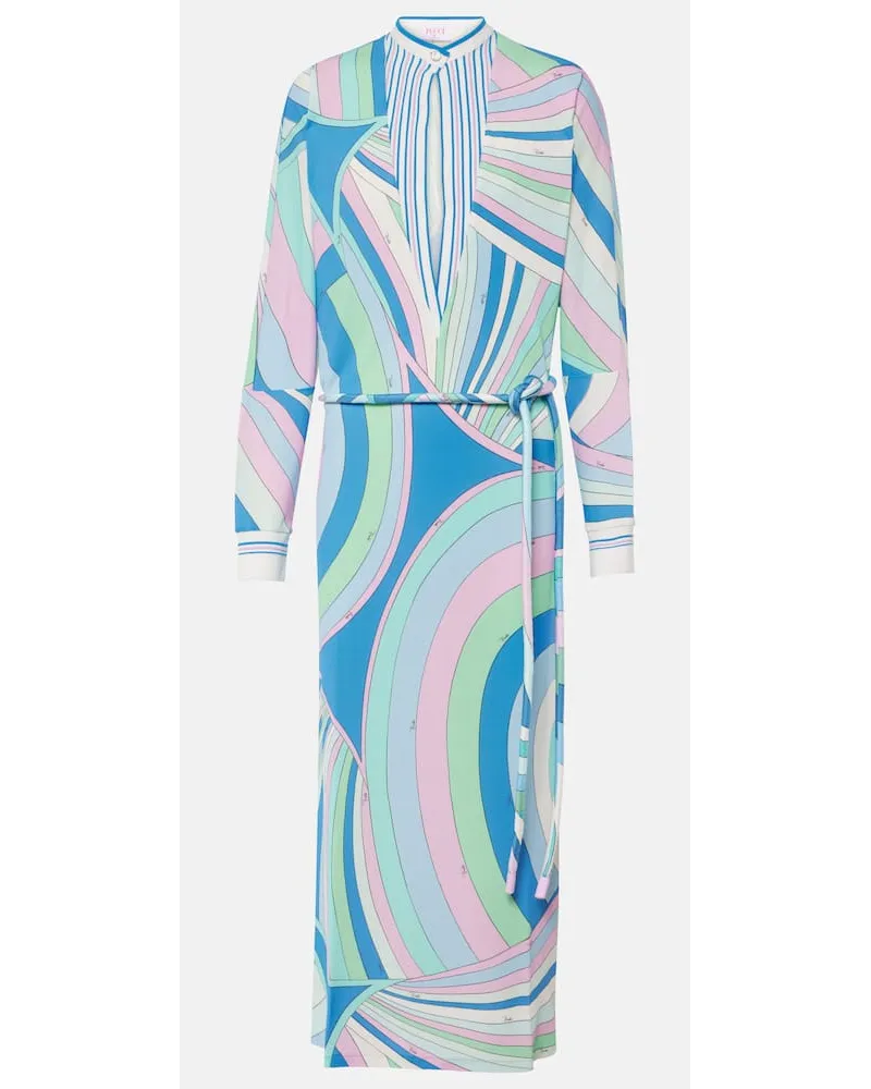 Emilio Pucci Midikleid Marmo Blau