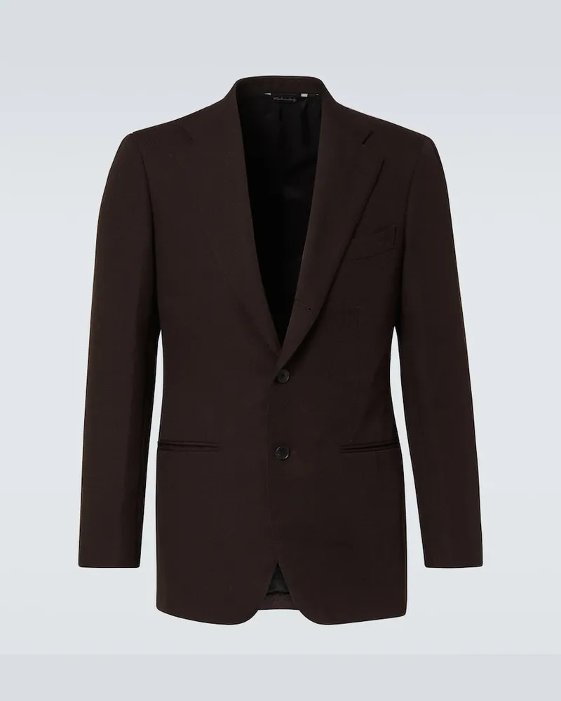 SAMAN AMEL Blazer aus Woll-Twill Braun