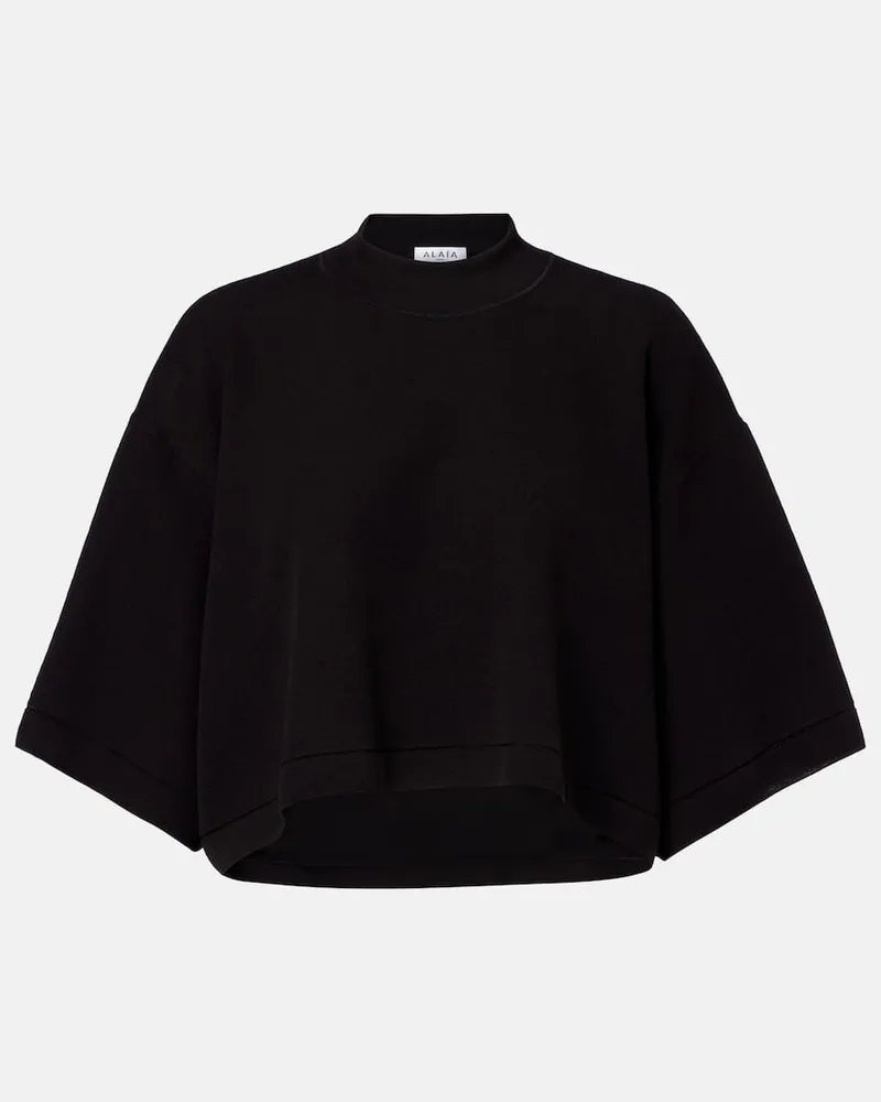 Alaïa Alaïa Cropped-Top aus einem Baumwollgemisch Schwarz