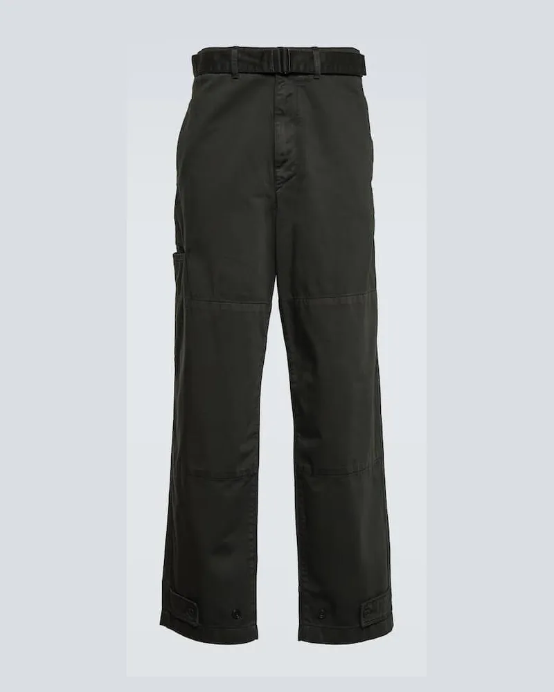 Christophe Lemaire Hose aus Baumwollsatin Grün