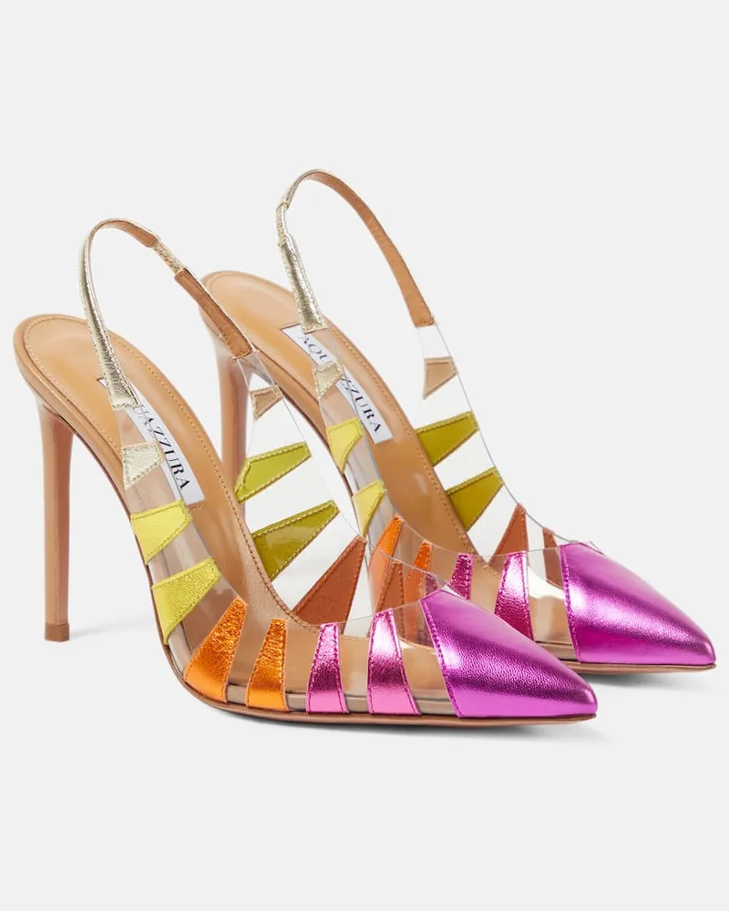 Aquazzura Slingback-Pumps Hot Rumor 105 mit Leder Multicolor