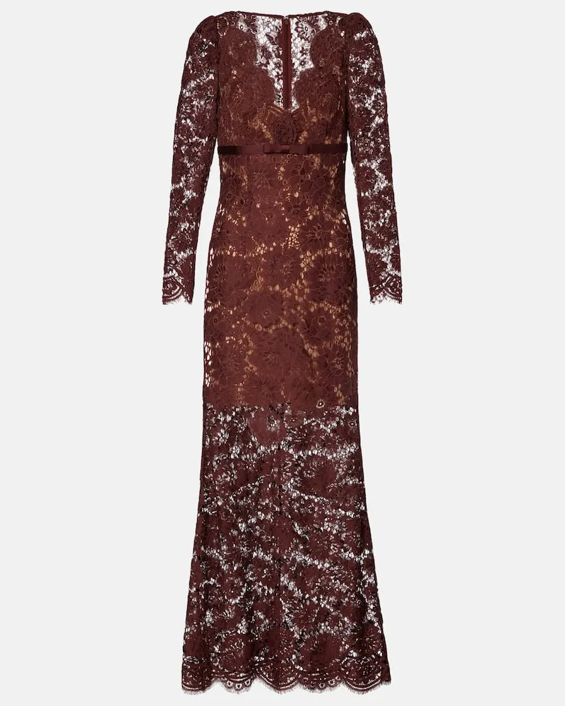 Self-Portrait Robe aus Spitze Burgunderrot