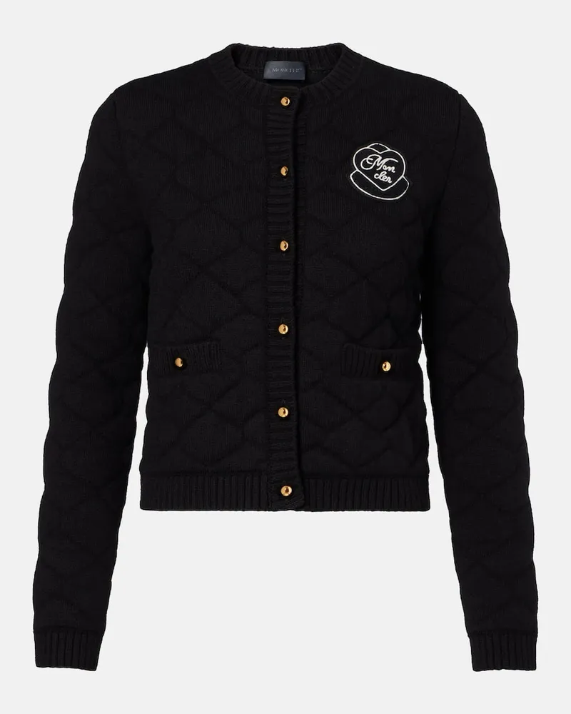 Moncler Cardigan aus einem Wollgemisch Schwarz