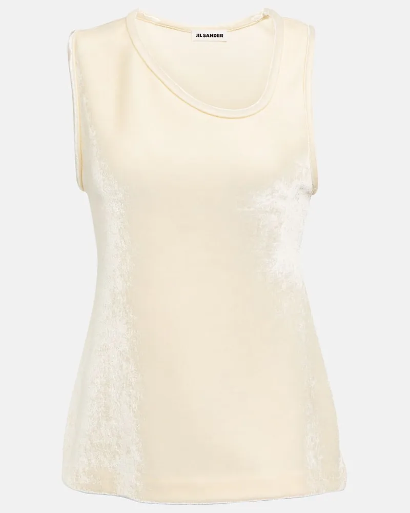 Jil Sander Top aus Samt Weiß