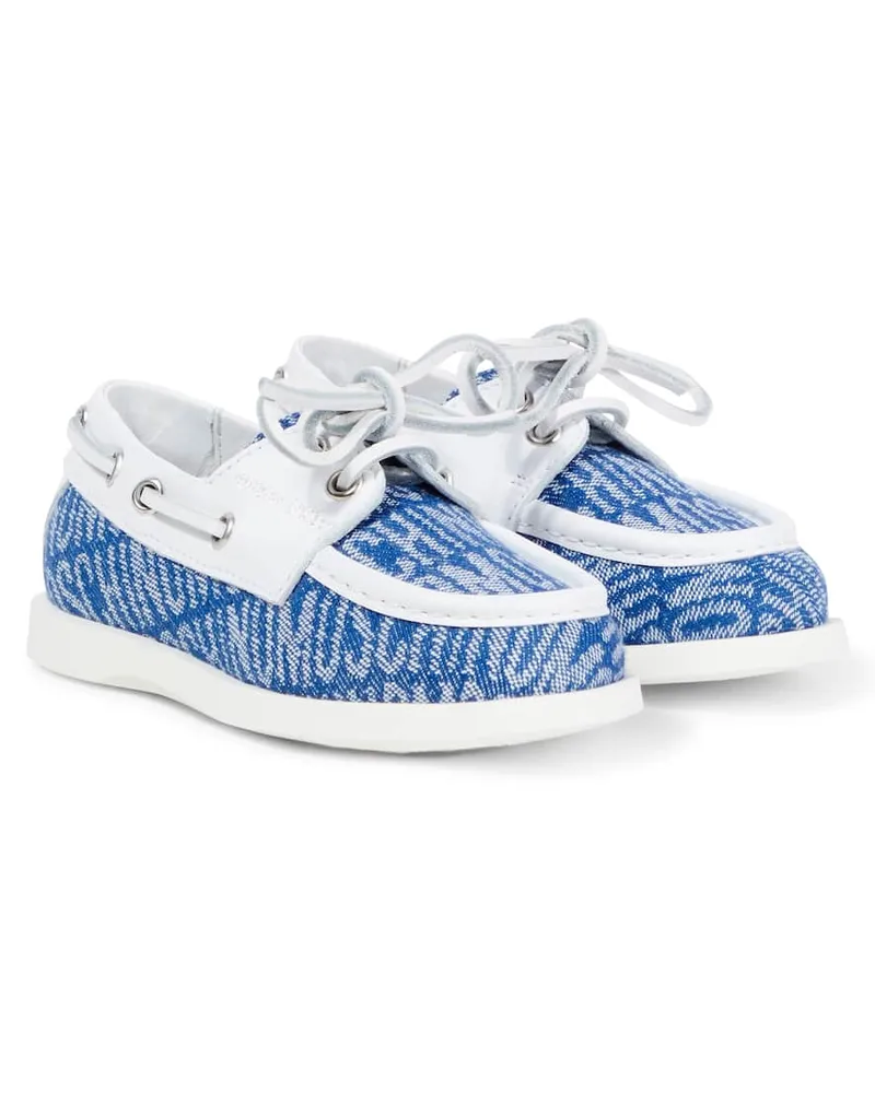 Moschino Segelschuhe mit Leder Blau