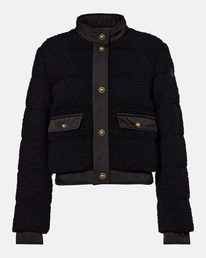 Moncler Daunenjacke Blandy aus Tweed Schwarz