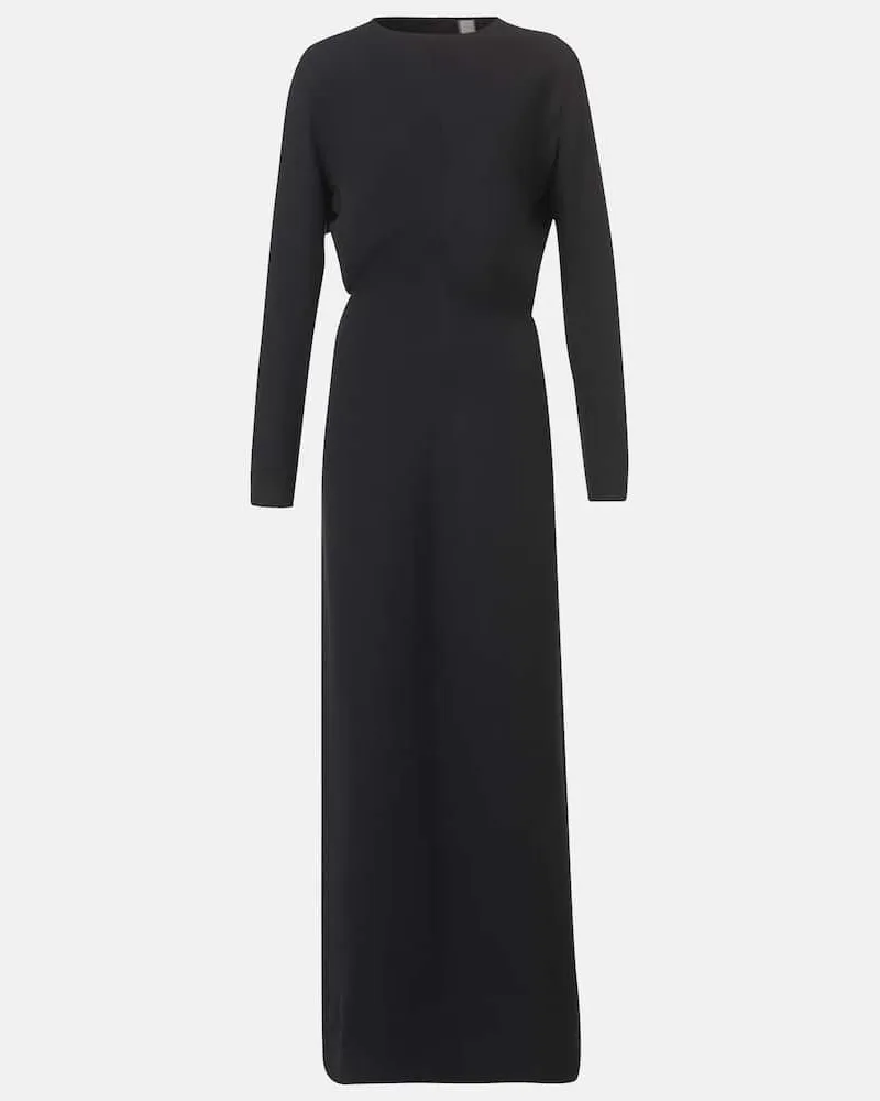 Totême Maxikleid aus Cady Schwarz