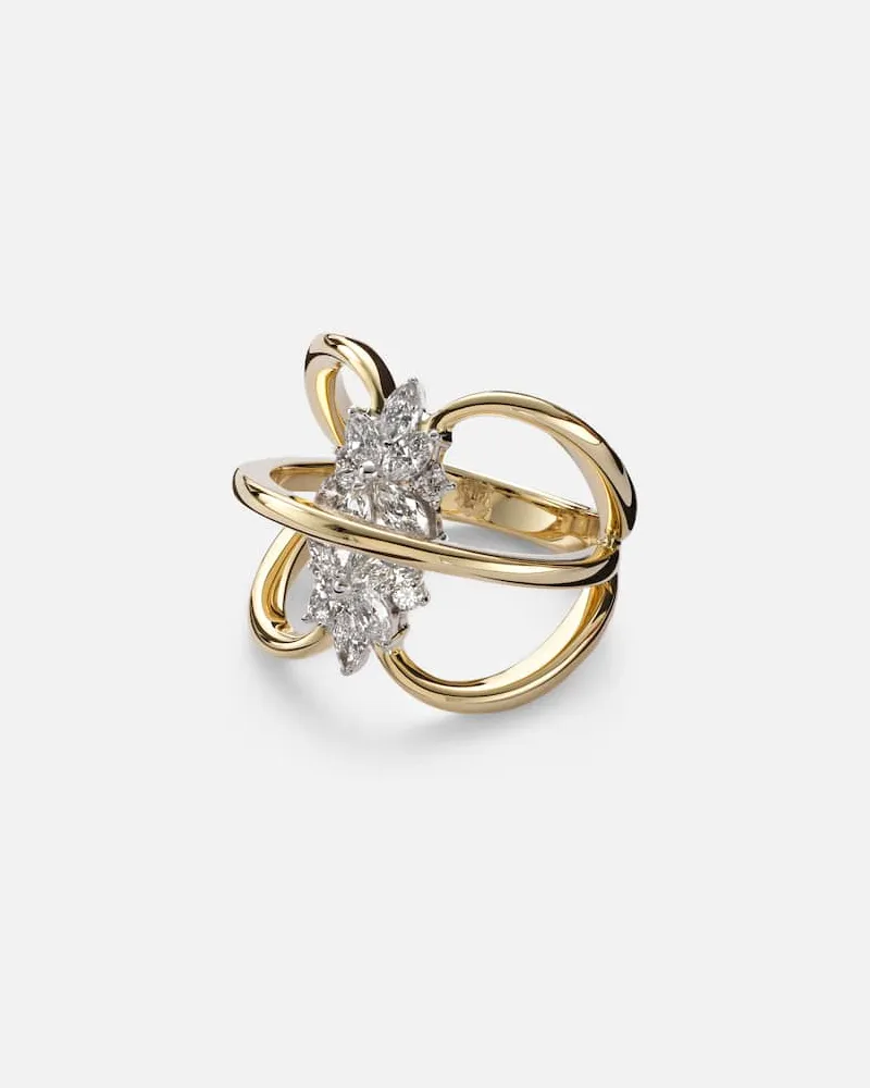 YEPREM Ring Golden Strada aus 18kt Gelbgold mit Diamanten Gold