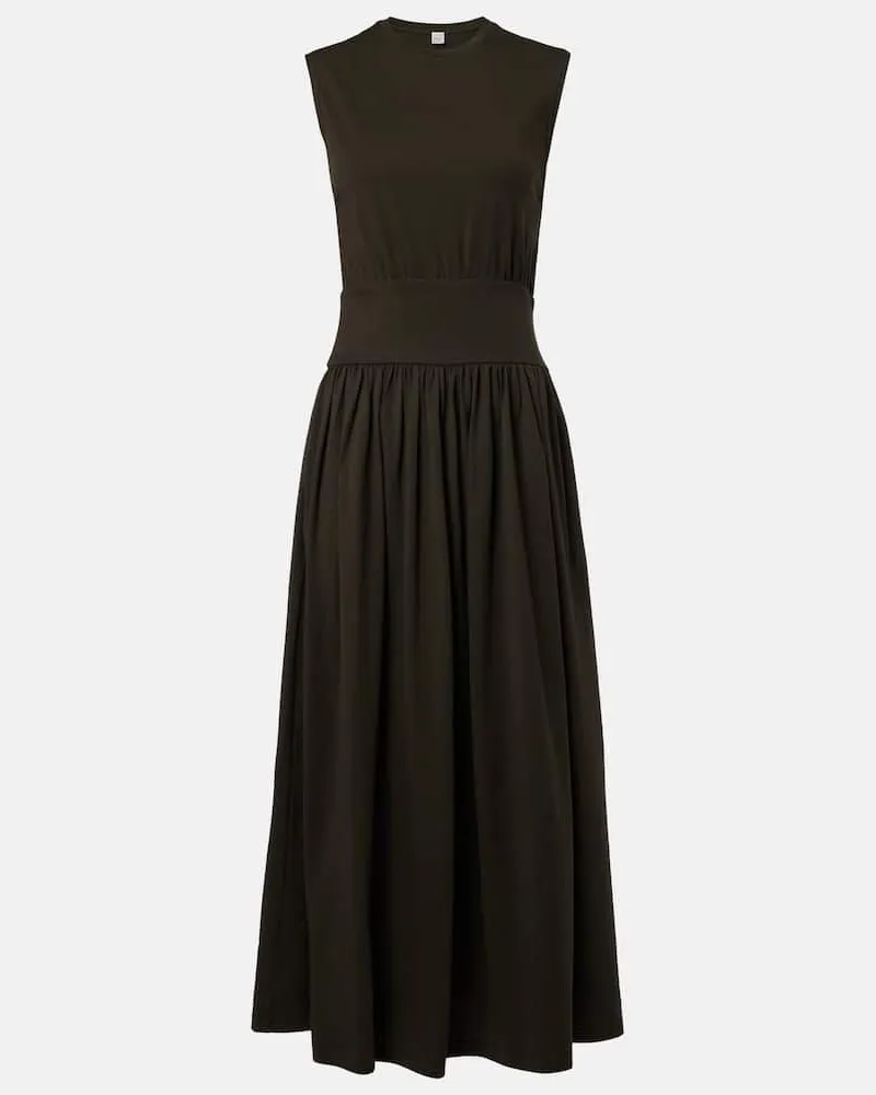 Totême Maxikleid aus Baumwoll-Jersey Braun
