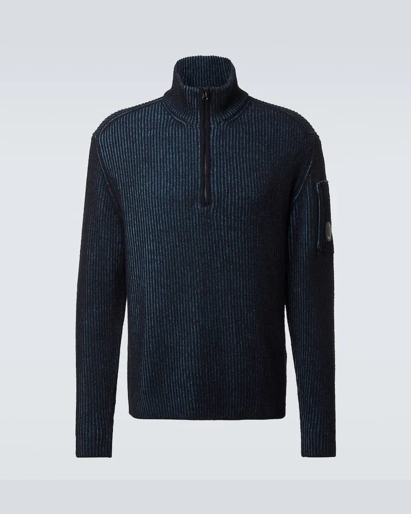 C.P. Company Pullover Lens aus Fleece Blau