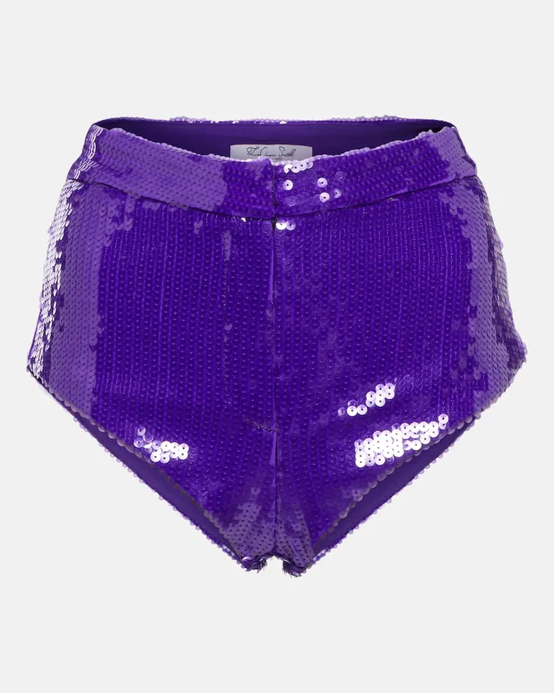 LaQuan Smith Shorts mit Pailletten Violett