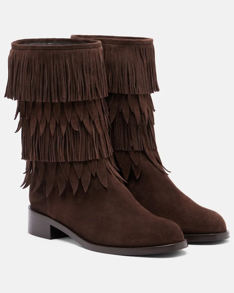 Aquazzura Ankle Boots Maverick aus Veloursleder Braun