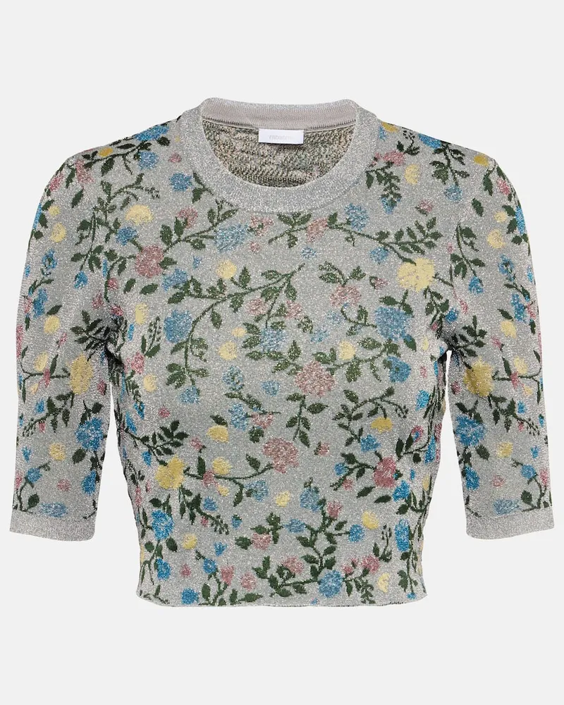 Paco Rabanne Bedruckter Pullover aus Jacquard Silber