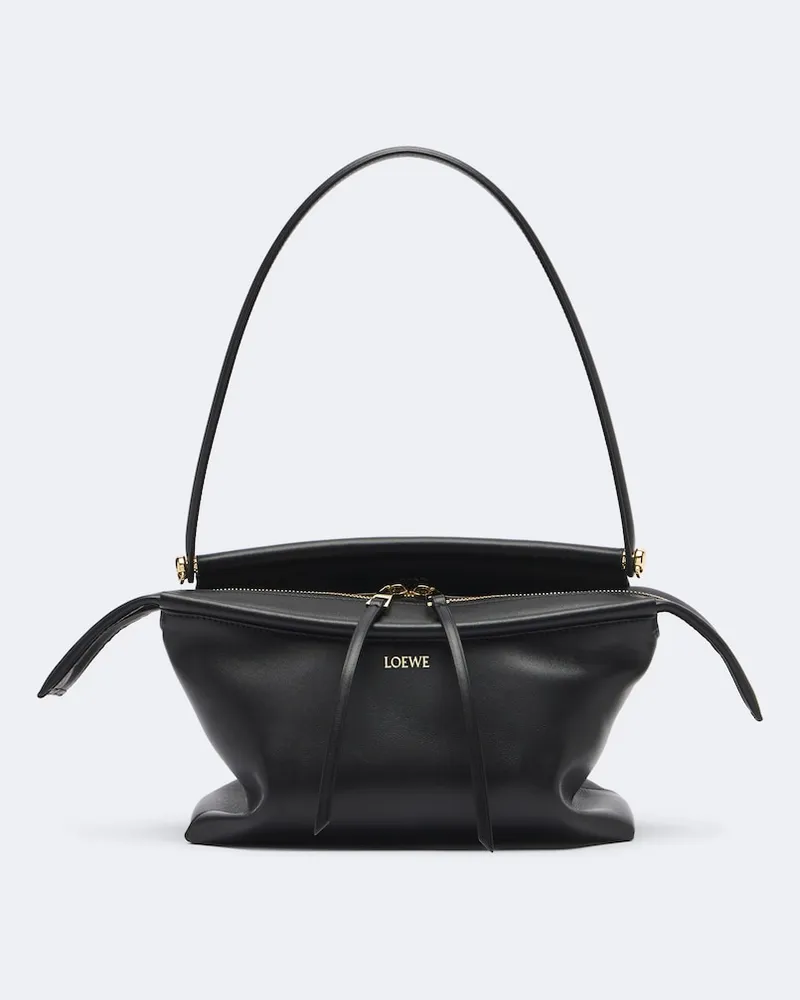Loewe Schultertasche Whisker Small aus Leder Schwarz