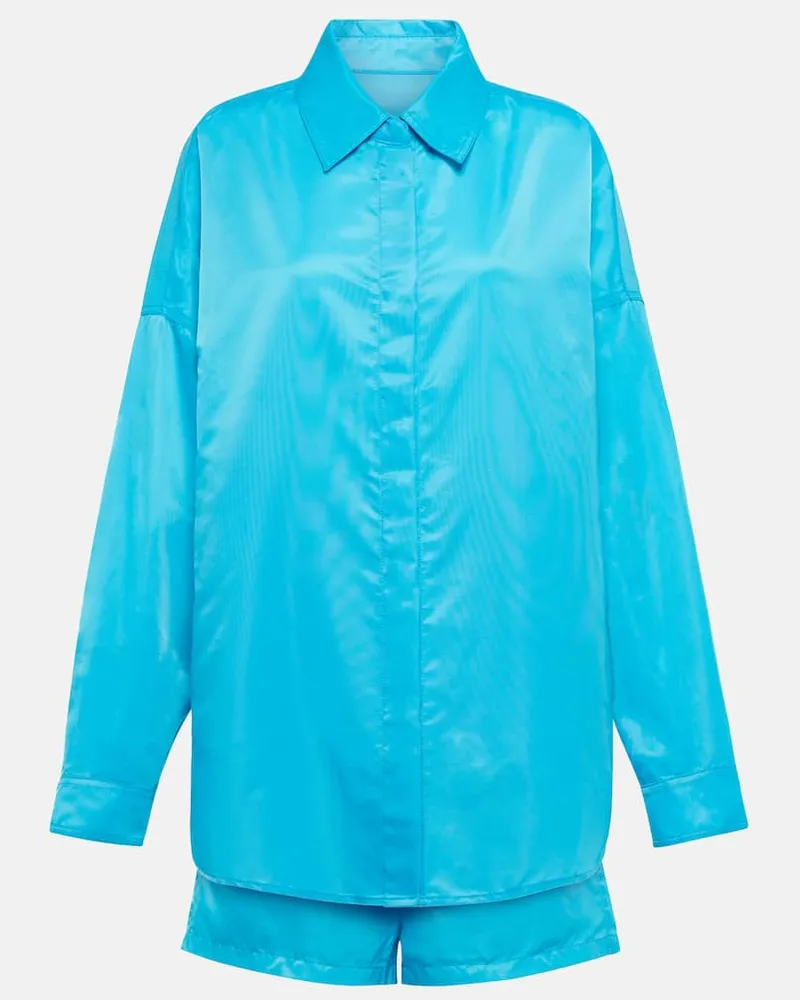 FRANKIE Shop Set aus Hemd und Shorts Perla Blau