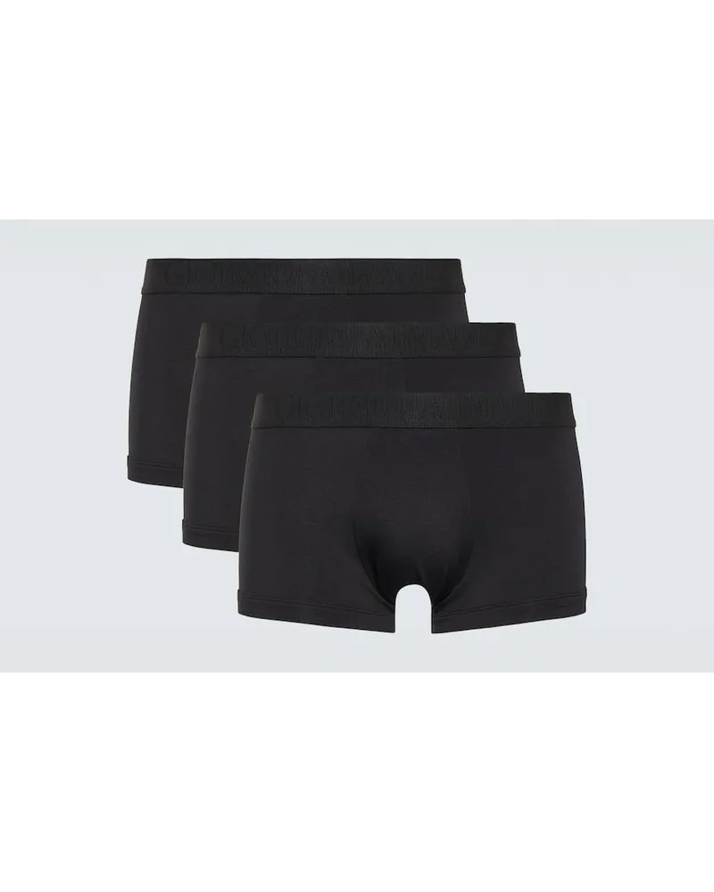 Giorgio Armani Set aus drei Boxershorts Schwarz