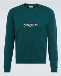 Saint Laurent Sweatshirt aus Baumwoll-Jersey Gruen