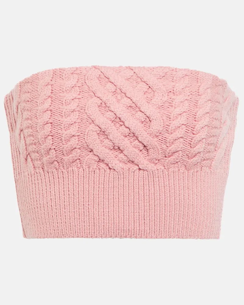 EMILIA WICKSTEAD Cropped-Bustier Bimba aus Wolle Rosa