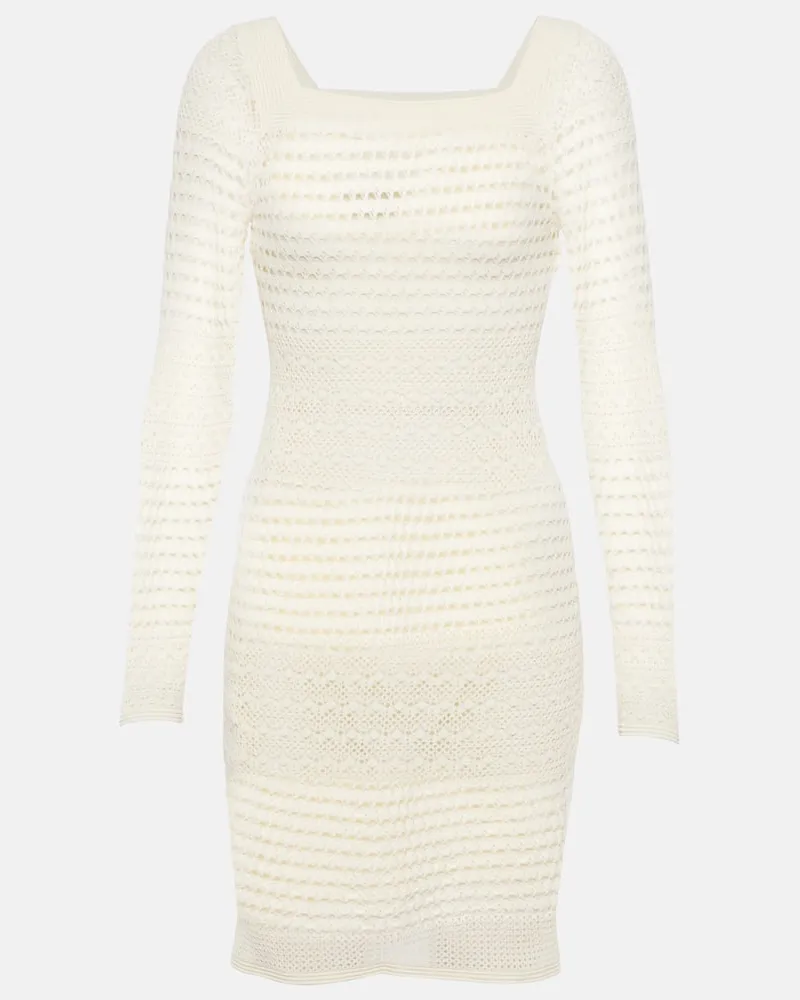 Tom Ford Minikleid aus Häkelstrick Weiß