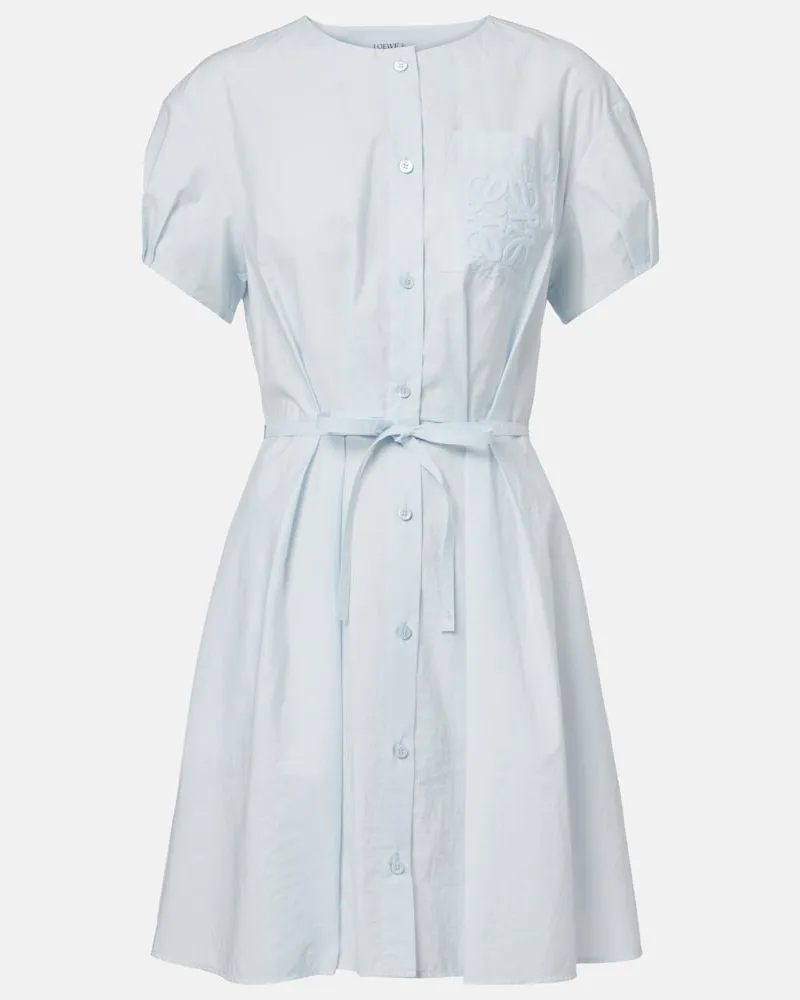 Loewe Paula's Ibiza Hemdblusenkleid Anagram aus Popeline Blau