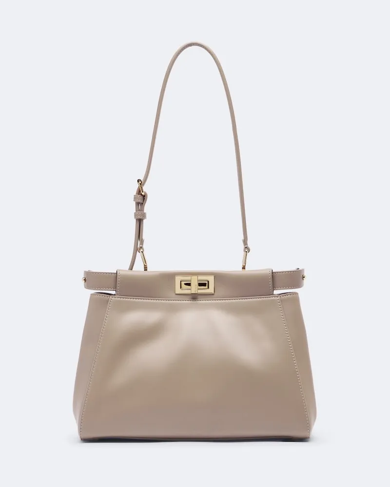 Fendi Shopper Peekaboo® Small aus Leder Beige