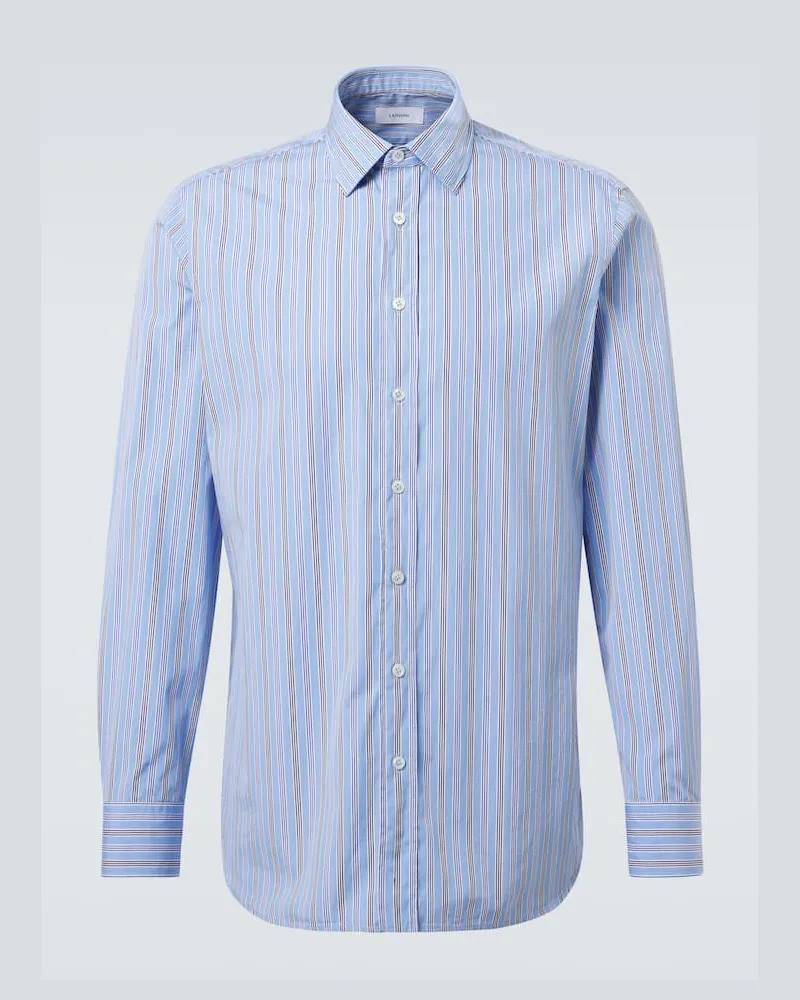 LARDINI Hemd aus Baumwollpopeline Blau