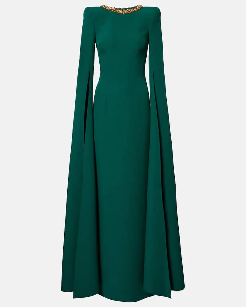 Safiyaa Robe aus Crêpe mit kristallen Grün