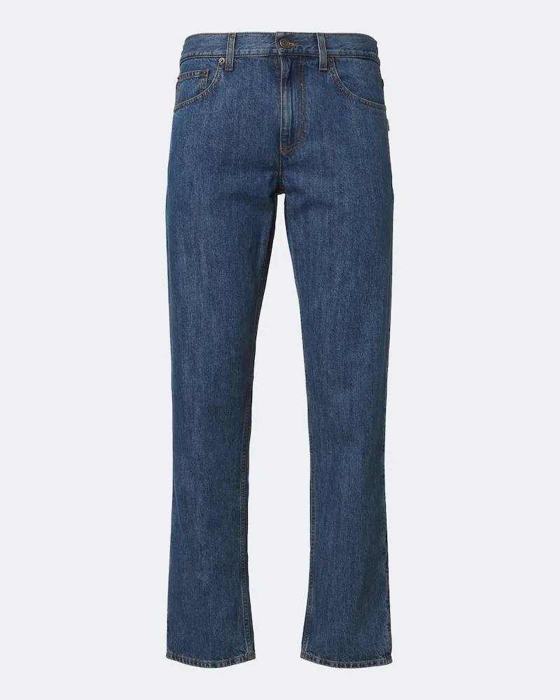 Burberry Straight Jeans mit Leder Blau
