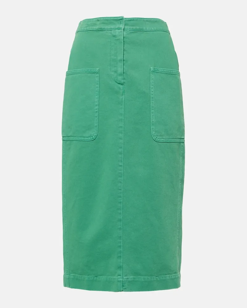 Max Mara Midirock Werther aus Baumwoll-Drill Grün