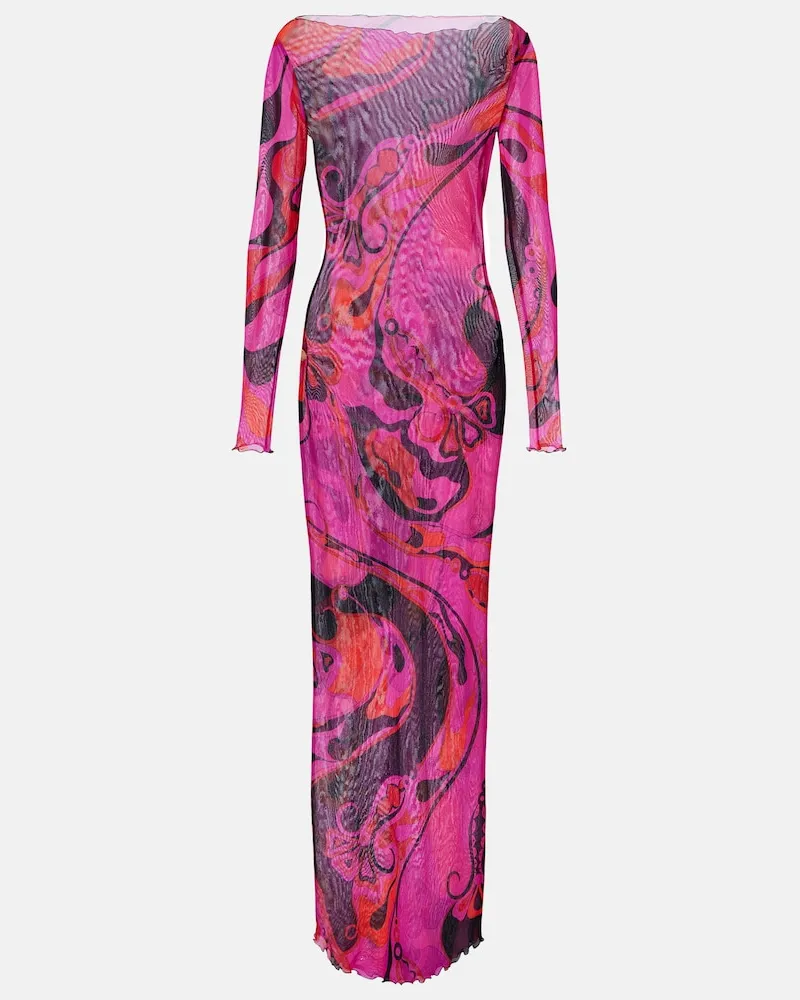 Emilio Pucci Maxikleid Orchidee aus Tüll Rosa