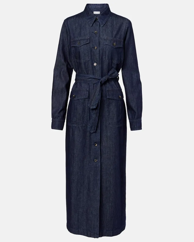 Dries van Noten Hemdblusenkleid aus Baumwoll-Denim Blau