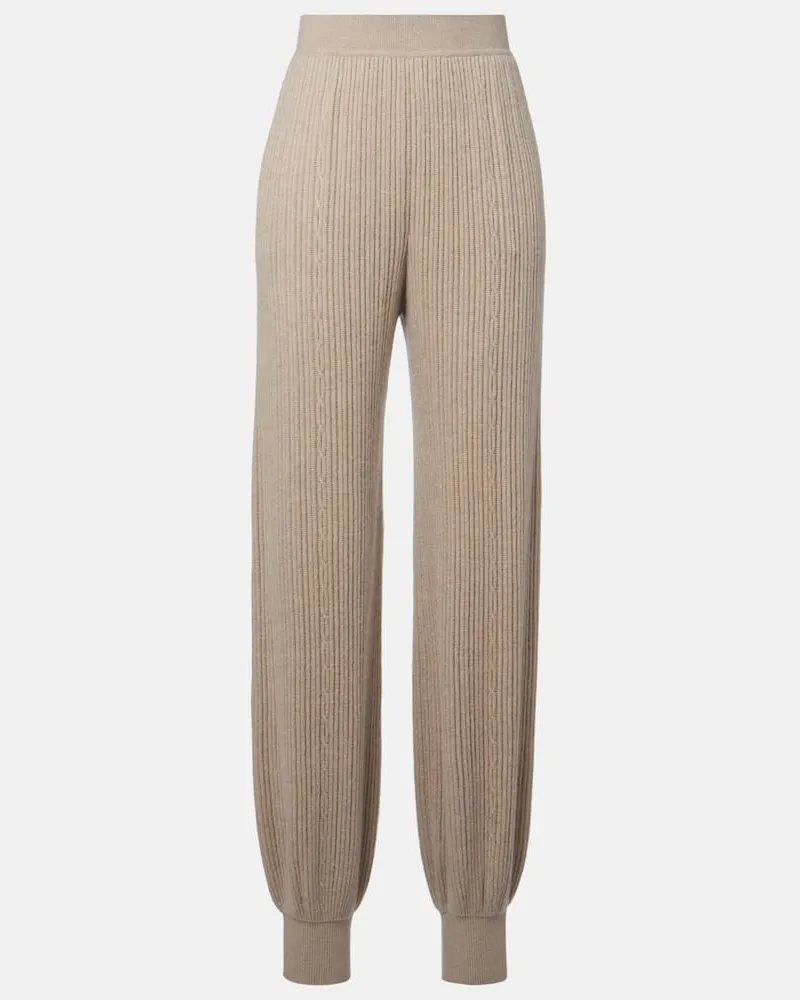 Loro Piana Jogginghose Plane Tree aus Kaschmir Beige
