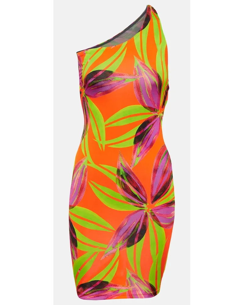 Louisa Ballou One-Shoulder-Minikleid Plunge Multicolor