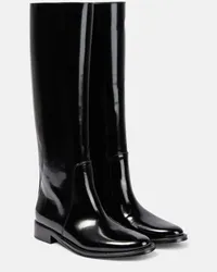 Saint Laurent Stiefel Hunt aus Leder Schwarz