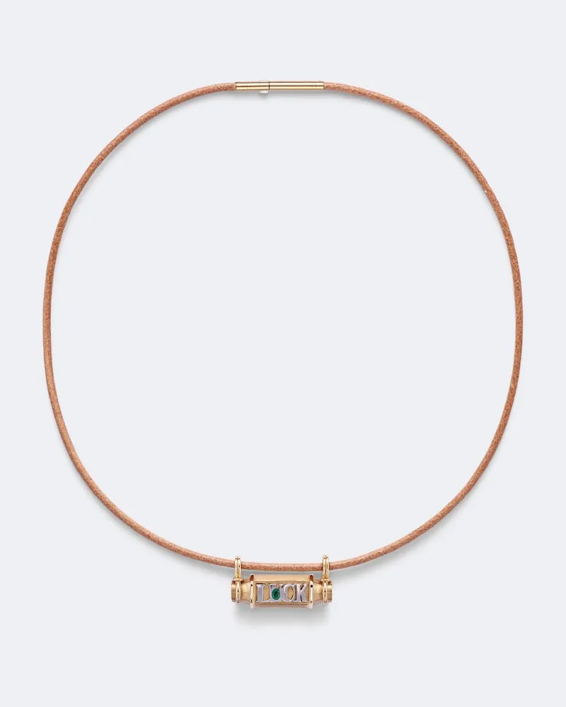 Marie Lichtenberg Halskette Luck Smash aus 18kt Gelbgold mit Smaragd Gold
