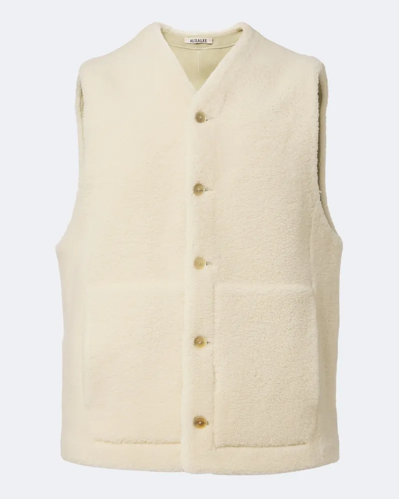 AURALEE Wendbare Weste aus Shearling Beige